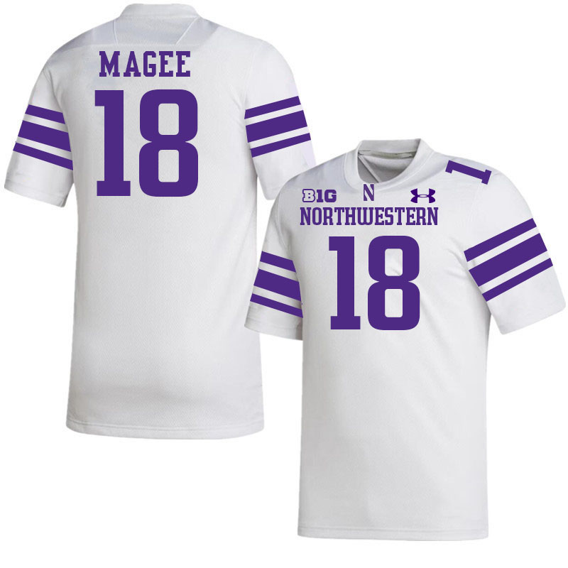 Northwestern Wildcats #18 Camp Magee College Football Jerseys Stitched-White